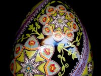 Ivys Starlight Garden Ukrainian Easter Egg Pysanky By So Jeo : pysanky pysanka ukrainian easter egg batik art sojeo florals flowers birds stars trees vines blooms buds bluebird owl art sojeo so jeo eggshell egg shell blown decoration ivy garden rainbow rosie posy nightshad victorian trees etched brown chicken eggs turkey